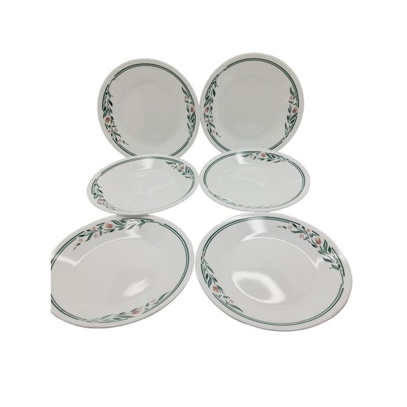 vintage corelle rosemarie set of 6 bread and butter plates. - Picture 1 of 3